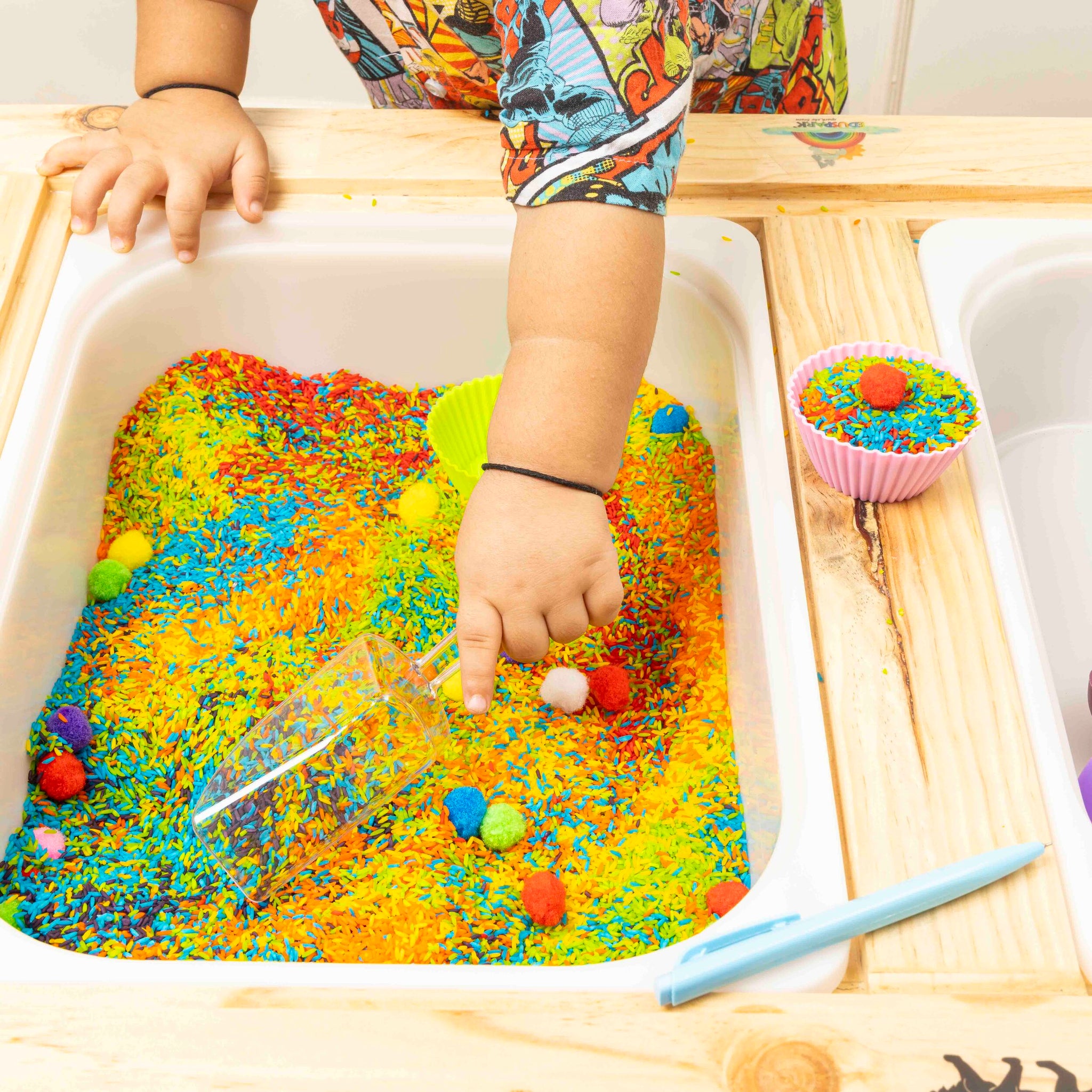 DIY Rainbow Rice Sensory Play Coloured Rice for Kids – THE